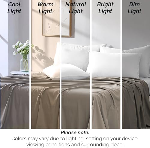 Oversized Full Size Flat Sheets Only 2 Pack Wrinkle Free 80x94 Dark Taupe - Image 6