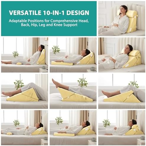 Bedluxe Wedge Pillow Set for After Surgery, Orthopedic Bed Wedge Yellow - Image 4