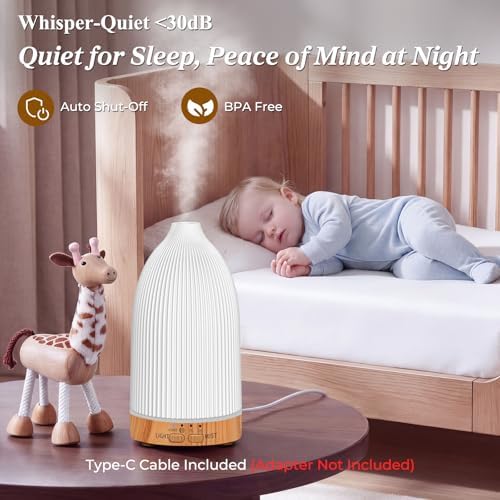 URPOWER 2PCS 150mL Essential Oil Diffusers for Home Aromatherapy Diffuser - Image 4