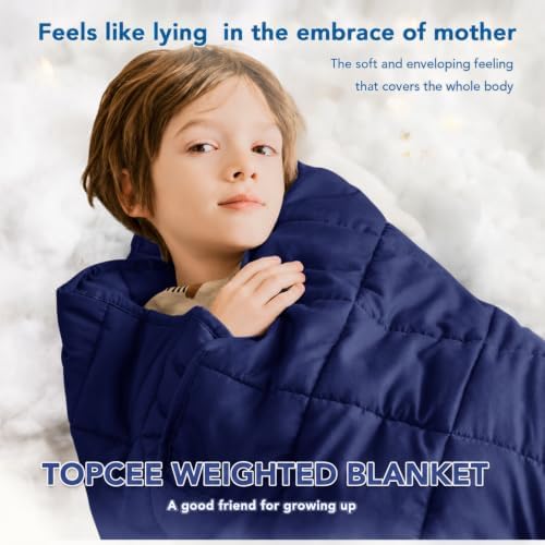 Topcee Weighted Blanket (7 lbs, 40" x 60") Cooling Throw Heavy Blanket for Sleeping Apply to 60-90 lbs, Soft Thick Breathable Blanket with Glass Bead, Easy Care - Image 4
