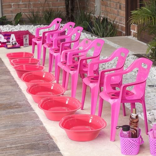 36-Piece Kids Foot Spa Kit For Girls With 12 Foot Tubs, 12 Pink Hand Towels And 12 Eye Masks For Sleepover Slumber Party Supplies (Rose) - Image 7