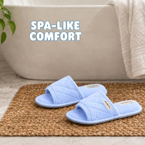 Dearfoams womens Slipper Memory Foam Summer House Shoe Beatrice Terry Slide - Image 2