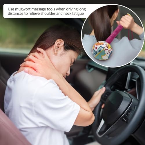 2PCS Long Size Lymphatic Drainage Herbal Massage Hammer,Manual Massage Hammer for Body, Back Massage Hammer Taichi,Wormwood Massage Hammer Sticks Muscle Relaxation 2PCS (Red/Green) - Image 3