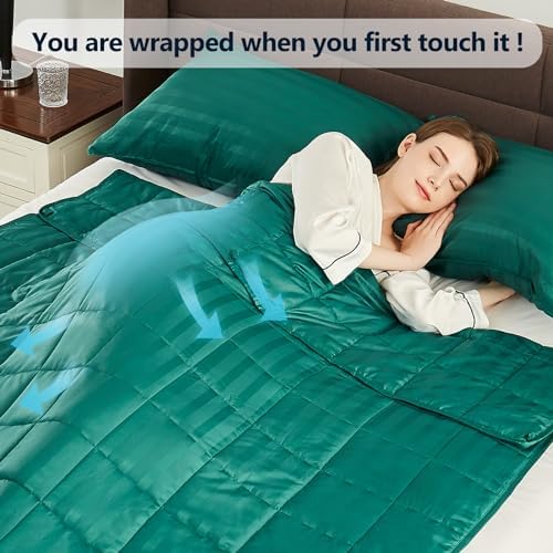 Weighted Blanket Queen Size (60"x80" 15lbs),Ultra Soft and Cozy Cooling Weighted Blanket Queen Size for Adult,Heavy Blanket with Machine Washable Soft Blanket, Green - Image 4