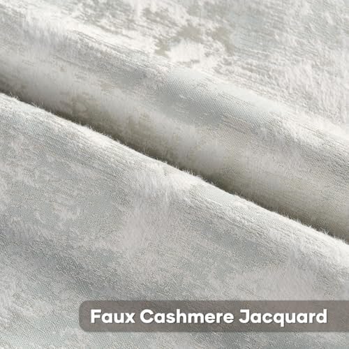 FUTEI Pack of 2 Faux Cashmere Throw Pillow Covers 26x26 Inch, Light Blue White - Image 2