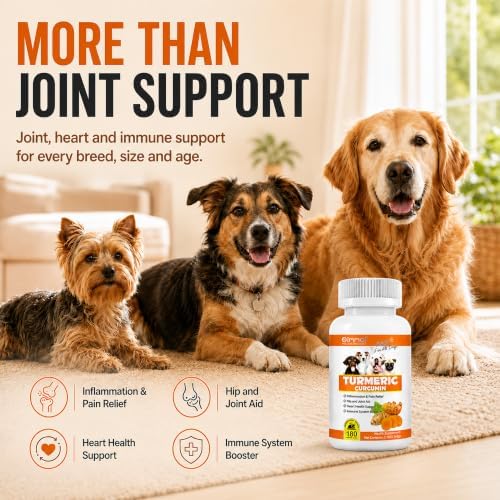 Turmeric for Dogs – 180 Count Tablet Treats with Curcumin & Piperine – Joint Health, Mobility, Allergy & Itch Relief, Skin & Coat, Hot Spots – Arthritis & Hip Joint Support with Salmon Oil - Image 7