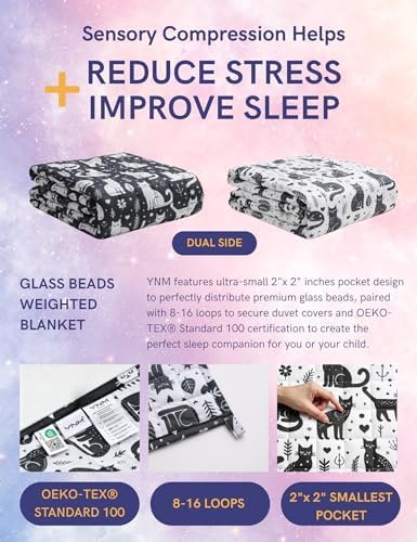 YnM Weighted Blanket (36"x48" 5lbs) Washable Soft Heavy Blanket Throw for All-Season Weighted Blanket,Throw Size Breathable Blanket with Premium Glass Bead(Cat) - Image 4