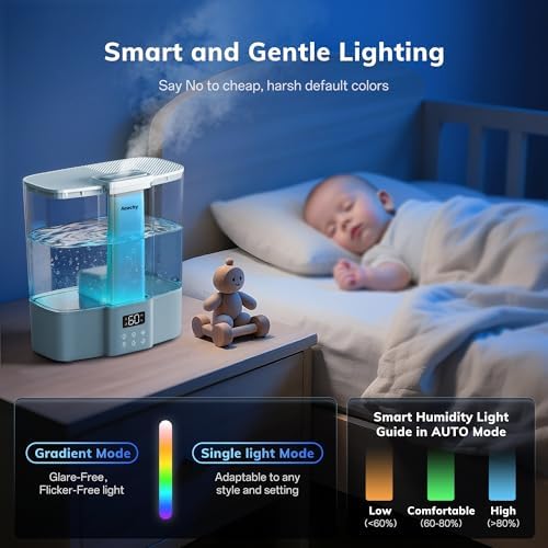 AEOCKY Geek-Level Ultrasonic Humidifier, 4L Top-Fill Cool Mist Diffuser - Image 5