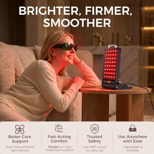 BestQool Red Light Therapy Panel, 660nm 850nm Red and NIR for Face, 50W - Image 2