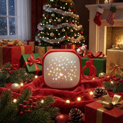 Portable Sound Machine for Baby Sleep Aid Relaxation | White Noise Machine with Star Projector | Calm Soother Music Sound with Hook for Nursery, Travel, Bedroom,Christmas Holidays Gifts (Penguin) - Image 4