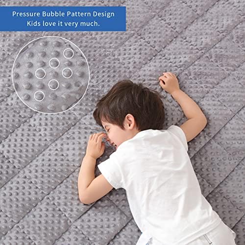 Huloo Sleep Kids Weighted Blanket Twin 5lbs (36"×48",Gray) Breathable Soft Minky Weighted Throw Blanket for All Season,Heavy Blanket with Premium Glass Beads - Image 4