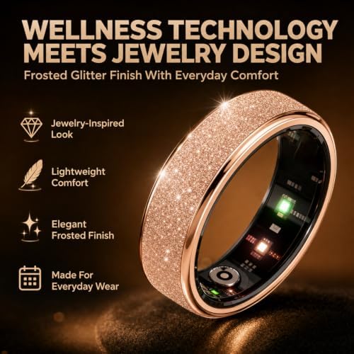 Frosted Glitter Smart Ring, Fitness & Health Tracker for Women Men - Image 3