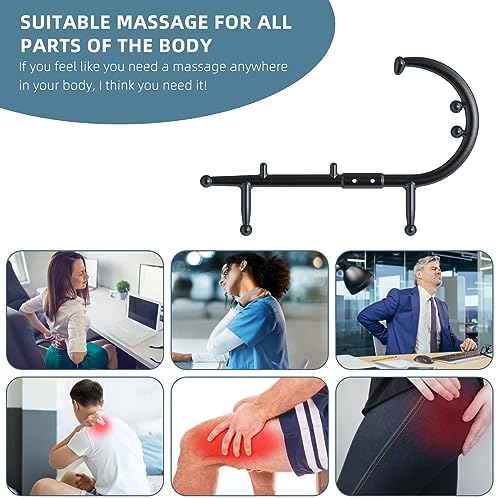 KEINE MARKE Back and Neck Massager Trigger Point Massage Tools Massage Cane for Pain Relief and Self Massage Hook Therapy Handheld Back Neck Shoulder Massager Gift for Women & Men Black - Image 4