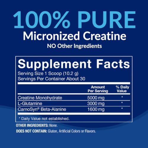 BodyTech Creatine + Glutamine Powder, Unflavored, 10.8 Oz, 30 Servings - Image 3