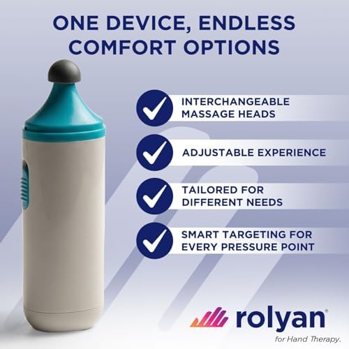 Rolyan Mini Scar Massager, Handheld Portable Vibration Massager with Interchangeable Heads, Quiet, Battery Operated for Targeted Hand & Skin Care, Reduces Appearance and Sensitivity of Scars - Image 5