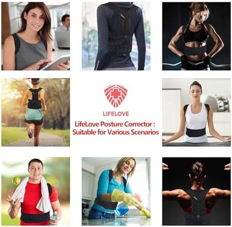 LifeLove Adjustable Posture Support Brace for Upper Back & Shoulders, Fits Height Under 200cm & Waist Under 120cm - Image 5