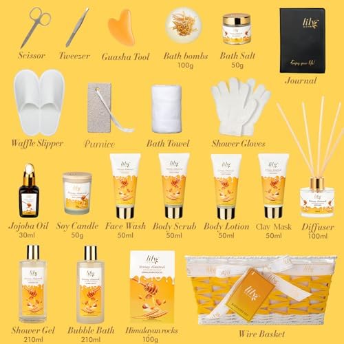 21Pcs Spa Gifts Set, Moisturizing Almond Spa Gift Baskets for Women & Men - Image 3