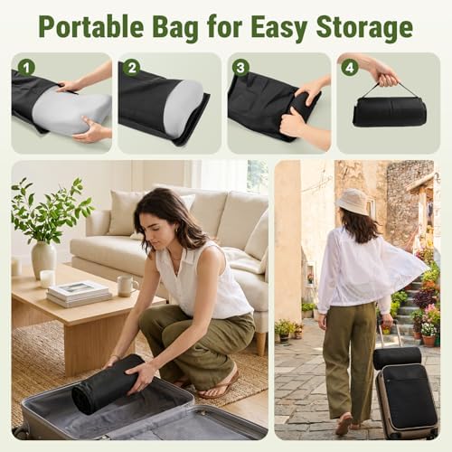 ZZ-WELL Neck Pillow for Sleeping - Memory Foam Pillows with Portable Storage Bag, Cooling Pillowcase - Soft Sleeping Pillow for Side Back Sleepers on Bed, Camping, Travel Size (Grey) - Image 3
