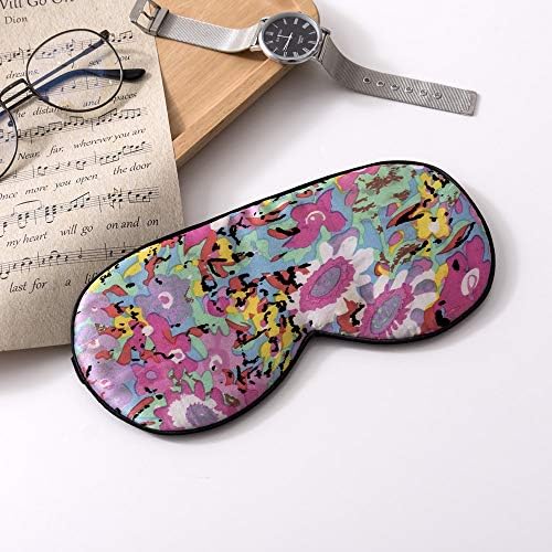 Tim & Tina Silk Sleep Mask for Women Men Comfortable Blindfold Eye Mask with Adjustable Strap for Travel Yoga Nap Shift Work (Colorful Flowers) - Image 4