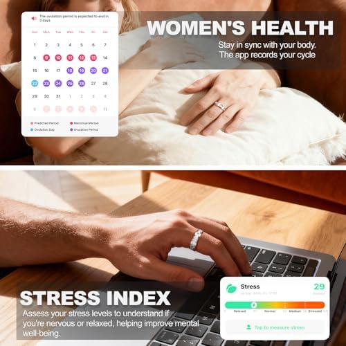 Smart Ring for Women Fitness Ring Health Ring No Subscription Fee White 10# - Image 5