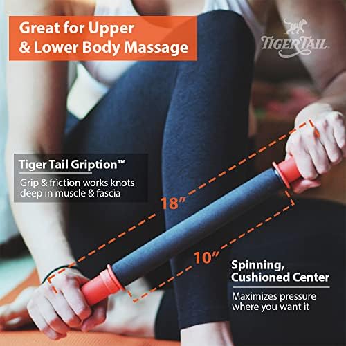 Tiger Tail 18in Massage Stick Portable Roller, Handheld, Deep Tissue Foam Roller, Body Massage and Myofascial Release Tool for Legs, Neck, Calves, Thighs, Shins & Back, The Original 18, Made in USA - Image 2