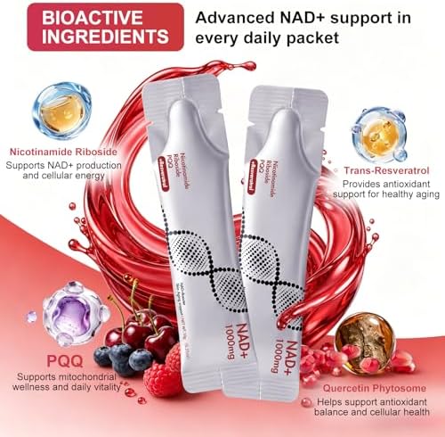 Updated NAD Plus 1000mg Liquid Supplement for Women & Men, 30 Packets - Image 3