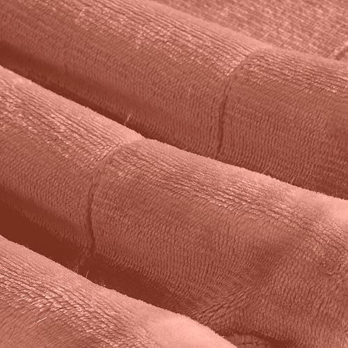 Elegant Comfort Ultra Soft Reversible Flannel Sherpa Blanket - Cozy Silky Fleece Throw for Couch, Bed - Plush Fuzzy Warm Winter Blanket for Gift, Twin, Coral - Image 7