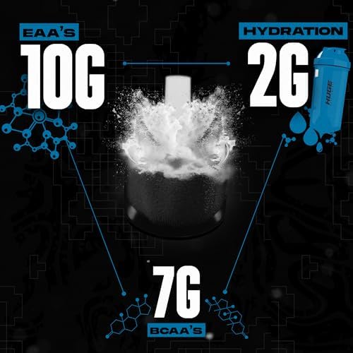 Huge EAA + Hydration, Essential Amino Acids Powder, EAAs & BCAAs, Intra & Post Workout Recovery Powder, Muscle Growth, Recovery & Performance, 10g EAAs & Electrolytes, 30 Servings (Blue Raspberry) - Image 6