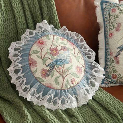 patdrea Designer French Velvet Throw Pillow Cover,Diameter 16"-MontebourgE - Image 2