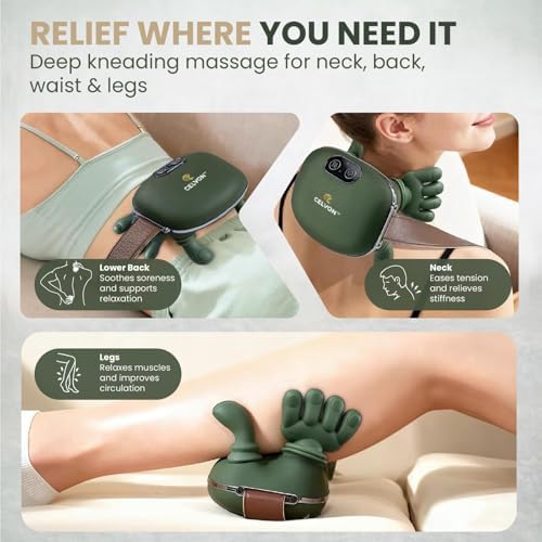 Neck Massager with Hands, Cordless Heated Shiatsu Neck & Shoulder Massager for Deep Tissue Muscle Pain Relief, Finger Kneading Back Massager, Rechargeable Gift for Men & Women - Image 3