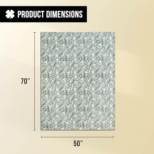 Lucky Brand 50" x 70" Plush Throw Blanket, Paisley Floral Sage Green Blanket for Sofa or Bed - Image 2