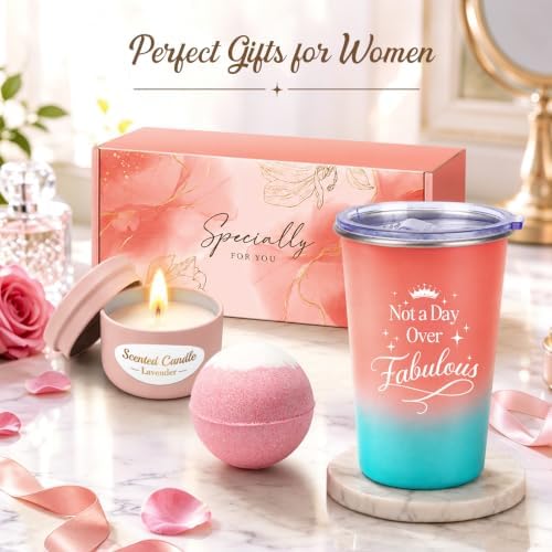 Christmas Birthday Gifts Set for Women Pink Self Care Spa Gift Basket Set - Image 4