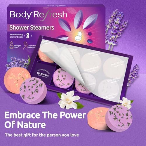 Shower Steamers Aromatherapy - 8 Pack Shower Bombs with Natural Essential Oils, Birthday Gifts for Women Self Care Relaxation Home SPA Stress Relief Eucalyptus for Shower, Gifts for Women Her Mom - Image 4