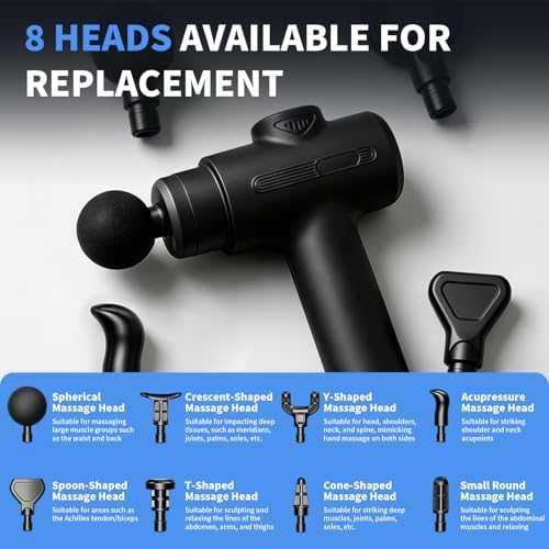 Massage Gun Deep Tissue, Handheld Neck Massager, Portable - 6 Adjustable Vibration Levels, Electric Back Massagers for Athletes, Home & Gym, Mothers Day Gifts (Black) - Image 3