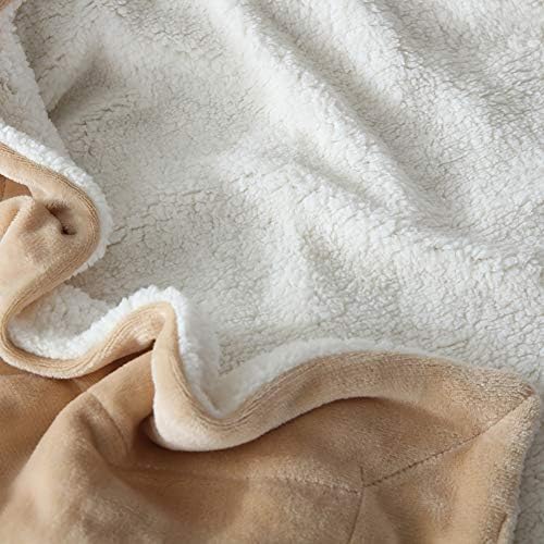 NANPIPER Bed Blanket Reversible Sherpa Flannel Blanket Super Soft Fuzzy Plush Fleece Microfiber (90"x90" Beige) Queen - Image 5