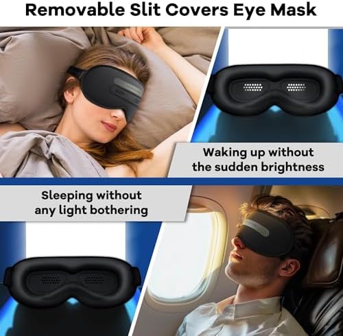 Blackout Eye Mask for Sleep, Women Men Sleeping Mask for Lash Extensions, 3D Contoured Eye Cover for Side Sleepers, FACEMOON Blindfold with Magnetic Blackout Strip, Travel, Night, Airplane - Image 2