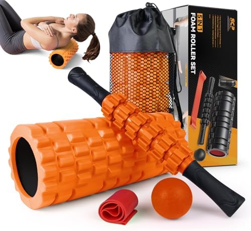 SUBCULTUREPICK 5 in1 Foam Roller Set Trigger Point Foam Roller for Exercise by SUBCULTUREPICK