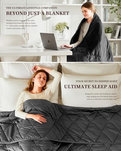 L'AGRATY Queen Size Weighted Blanket for Adults 15lbs, 60"x80" Cooling - Image 5