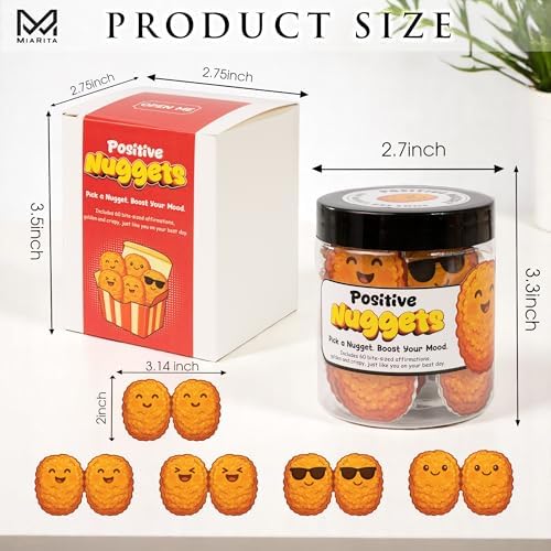 Emotional Supports Nuggets Jar, 60 Positive Chicken Nuggets Cards for Women, Teen Girl Room Decor, Teen Girl Gifts Trendy Stuff, White Elephant Gifts, Back to School Gifts - Image 2