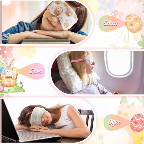 Cuffbow 6 Pack Fuzzy Sleep Masks Plush Eye Mask,Easter,Light - Image 5