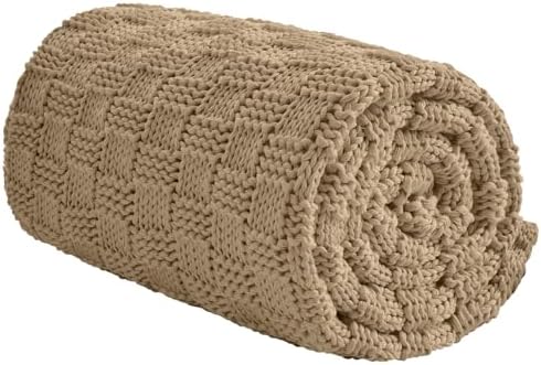Knitted Weighted Blanket for Adult, No Beads Heavy Blanket 50"x60" 7lbs by Unknown