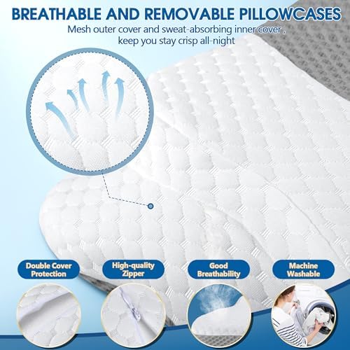 CHxxy Memory Foam Pillows, Cervical Pillow for Neck & Shoulder Pain Relief - Image 6