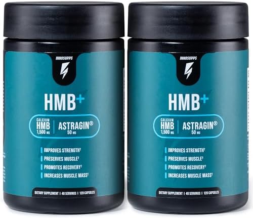 InnoSupps HMB+, 1500mg HMB Supplement, 50mg Astragin, 80 Servings by InnoSupps