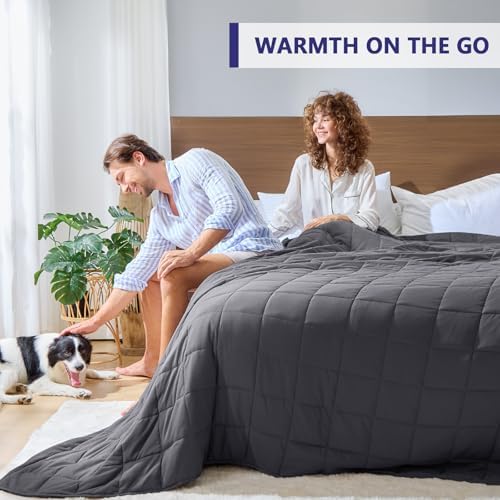 yescool Weighted Blanket for Adults (25 lbs, 88” x 104”, Grey& Black) Cooling Heavy Blanket for Sleeping Perfect for 240-260 lbs, King Size Breathable Blanket with Premium Glass Bead - Image 4