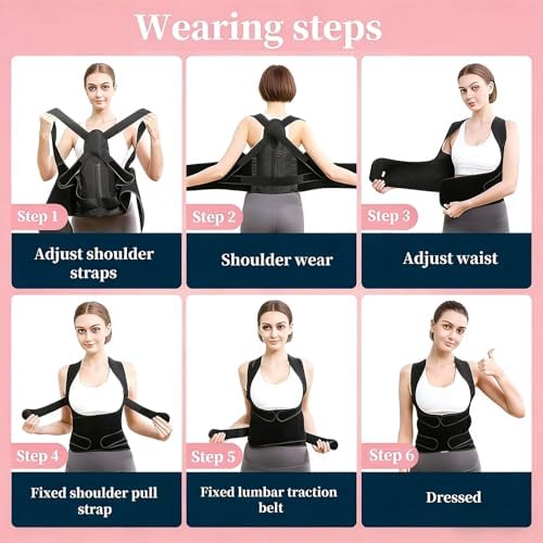 Back Brace Posture Corrector for Women and Men,Back Straightener Posture Corrector,Adjustable Posture Trainer,Back Brace Support for Upper Lower Back Pain Relief(S). - Image 7