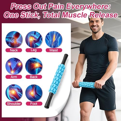 ZanLLW Massage Roller, Muscle Roller Stick, Therapy Roller Stick for Legs, Calf, Thigh, Lipo Roller for Relief Muscles, Deep Tissue Massage Rolling Pin for Trigger Points, Help Sore Muscle Recovery - Image 3