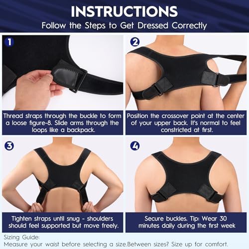 Back Brace Posture Corrector for Men and Women - Bionic System Newly Adjustable Upper Back Support Shoulder Posture Brace, Back Straightener Neck Pain Relief - Image 6