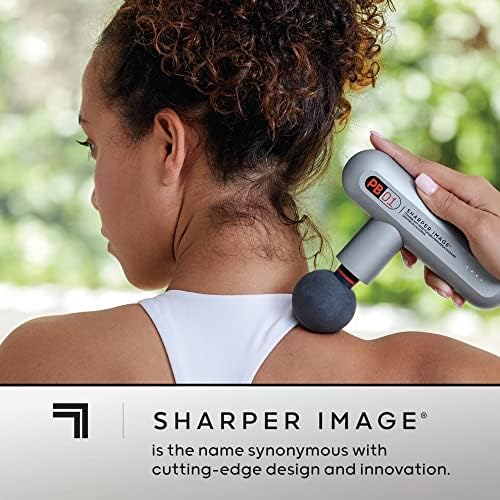 Sharper Image Powerboost Move - Mini Percussion Massage Gun| 4 Attachments, 4 Speeds, FSA Eligible| Full Body Back & Shoulder Massager| Deep Tissue Muscle Recovery| Portable Pain Relief Massage Tool - Image 6