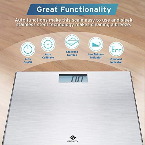 Etekcity Stainless Steel Digital Body Weight Bathroom Scale, 400 Pounds - Image 3
