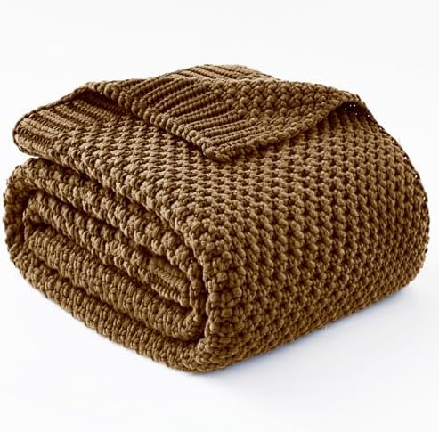 Topcee Knitted Weighted Blanket - 60"x80" 20lbs Queen Size Cooling Chunky Knit Heavy Blanket for Adults Cable Yarn Knit Decorative No Beads Soft Cozy and Cooling Weighted Throw Machine Washable by Topcee%E2%80%94ForYourGoodSleep